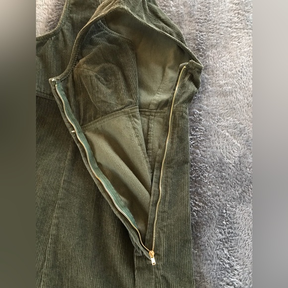 American Eagle AE Studio Hunter Green Corduroy Jumper Sheath Dress - Picture 9 of 9